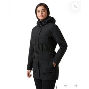 NWT Helly Hansen Womens Boyne Insulated 2.0 Hooded Parka Utility Black Size XL